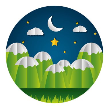 kağıt origami manzara