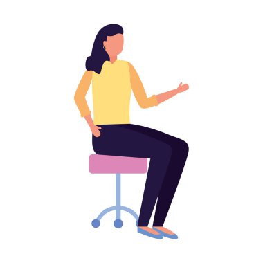 ofis sandalye üzerinde oturan kadın