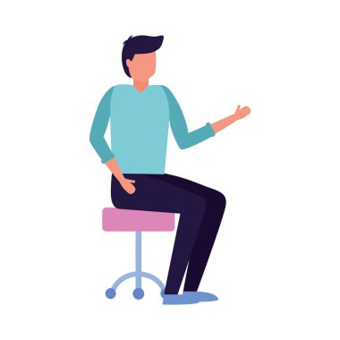 Ofis koltuğu oturan adam