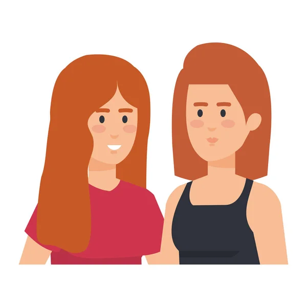 Couple femmes d'affaires avatars personnages — Image vectorielle