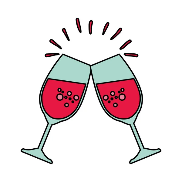 Vin koppar toast ikonen — Stock vektor