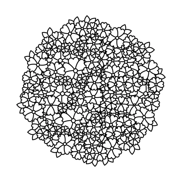 Icône de décoration florale circulaire — Image vectorielle