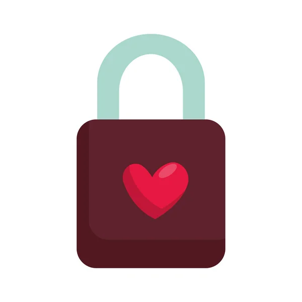 Padlock with heart love icon — Stock Vector