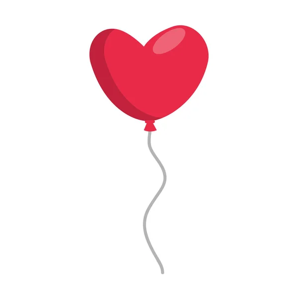 Ballon de fête en forme de coeur — Image vectorielle