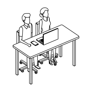 iş iki dizüstü bilgisayar ile Danışma içinde