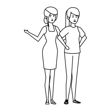 Çift iş kadınları avatarlar karakter