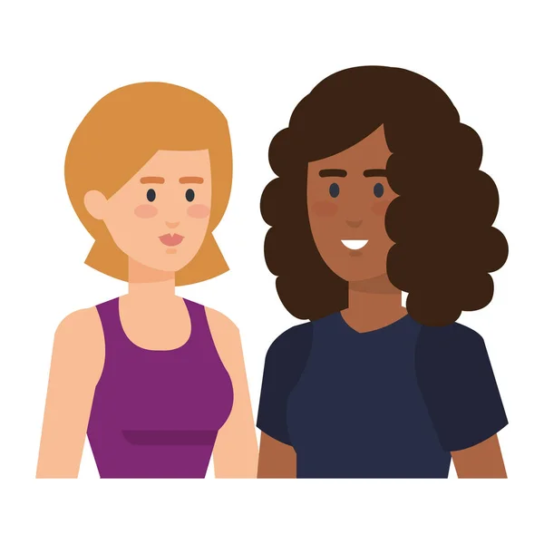 Çift iş kadınları avatarlar karakter — Stok Vektör