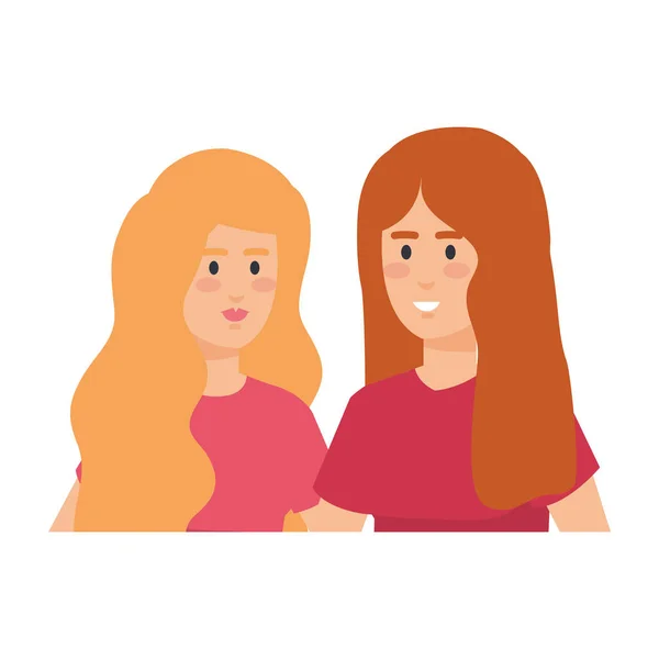 Par affärskvinnor avatarer tecken — Stock vektor