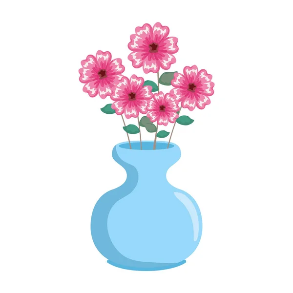 Florero con icono de flores — Vector de stock