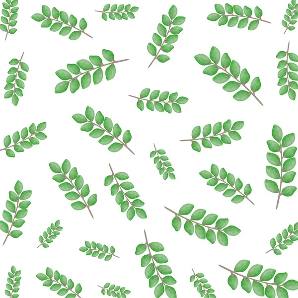 Branch with leafs pattern — Stock Vector