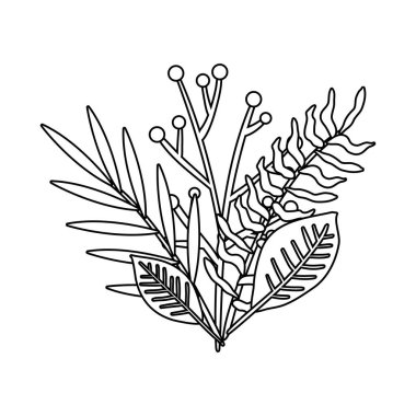 Şube ile çiçek dekorasyon yapraklar