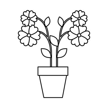 Pot kutsal kişilerin resmi içinde çiçek