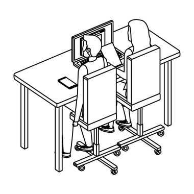 iş iki dizüstü bilgisayar ile Danışma içinde