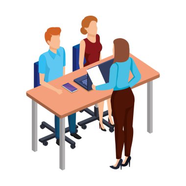 iş adamları ile laptop desk içindeki