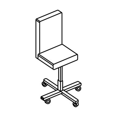 ofis sandalye izole simgesi