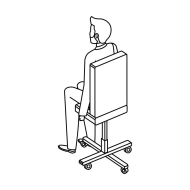 ofis sandalye karakter genç adam