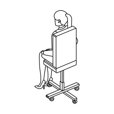 ofis koltuğu genç kadın