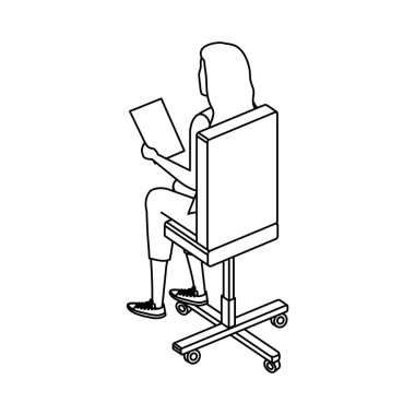 ofis koltuğu genç kadın