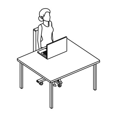 Kadın Danışma dizüstü karakteri ile