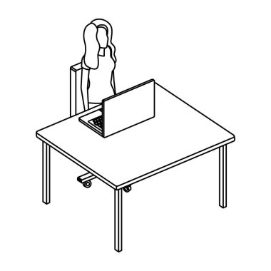 Kadın Danışma dizüstü karakteri ile