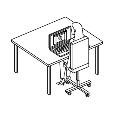 Kadın Danışma dizüstü karakteri ile