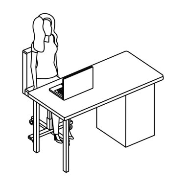 Kadın Danışma dizüstü karakteri ile