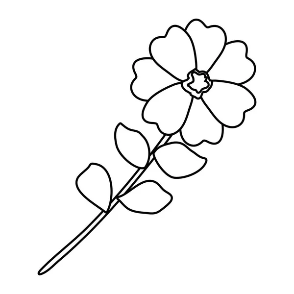 Blomma med leafs ikonen — Stock vektor