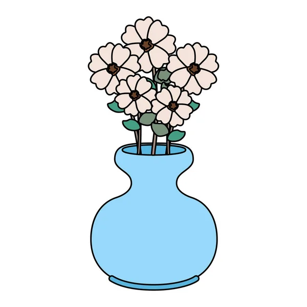 Vase mit Blumen-Symbol — Stockvektor