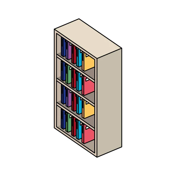 Bookscase bibliothèque icône isolée — Image vectorielle