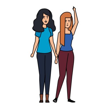 Çift iş kadınları avatarlar karakter