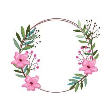 çelenk çiçekli ve dekorasyon yapraklar