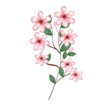 Güzel çiçekler ve yapraklar.