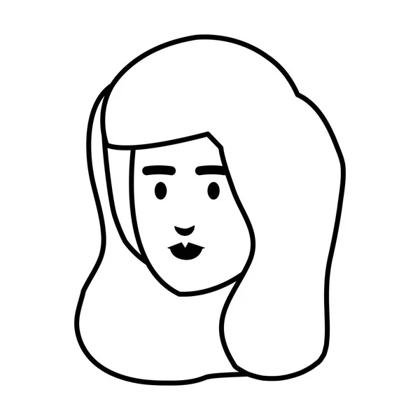Jeune femme tête personnage — Image vectorielle