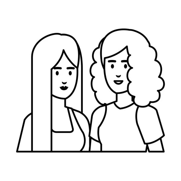 Couple femmes d'affaires avatars personnages — Image vectorielle