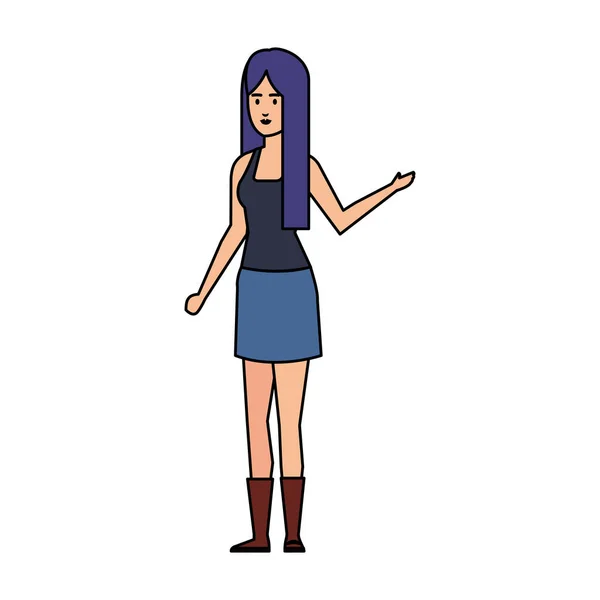 Elegante personaje de mujer de negocios avatar — Vector de stock