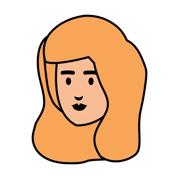 Carácter de cabeza de mujer joven — Vector de stock