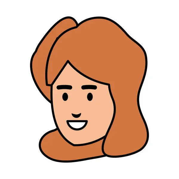 Carácter de cabeza de mujer joven — Vector de stock