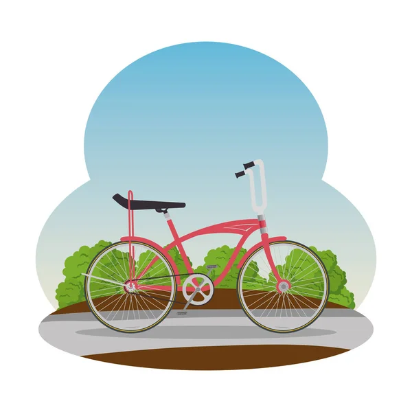 道路のレトロな自転車 — ストックベクタ