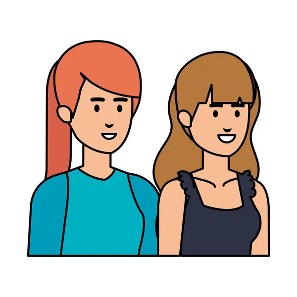 Paar zakenvrouwen avatars tekens — Stockvector