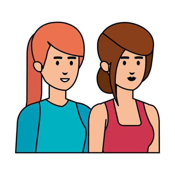 Casal empresárias avatares personagens —  Vetores de Stock