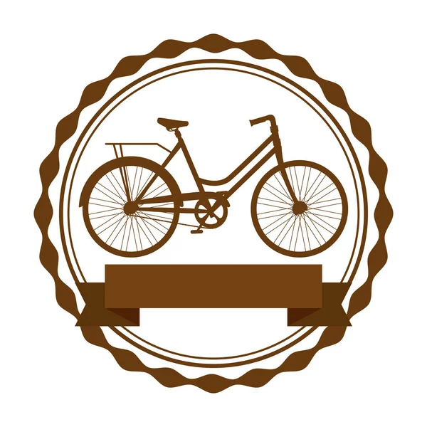 Siegel mit Retro-Fahrrad — Stockvektor
