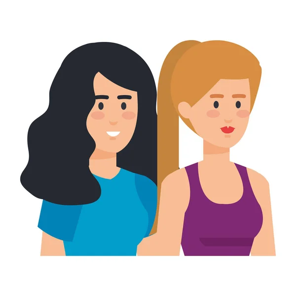 Couple femmes d'affaires avatars personnages — Image vectorielle