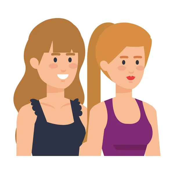 Affärskvinnor avatarer teckengrupp — Stock vektor