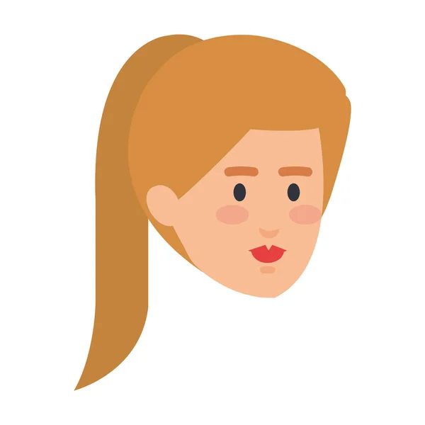 Hermosa mujer cabeza avatar carácter — Vector de stock