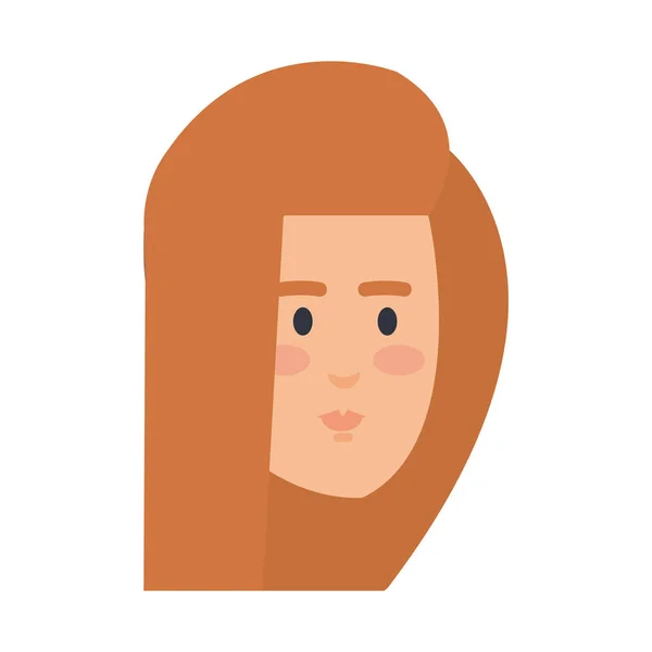 Karakter avatar kepala wanita cantik - Stok Vektor