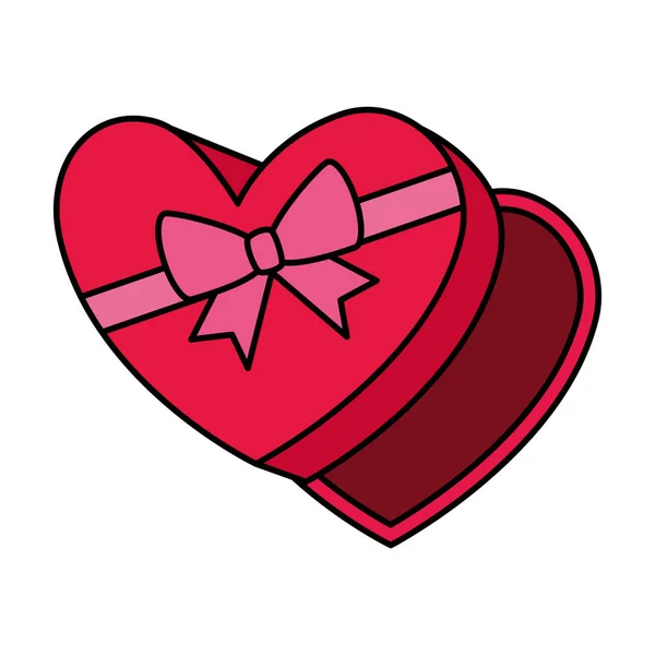 Caja de regalo con forma de corazón — Vector de stock