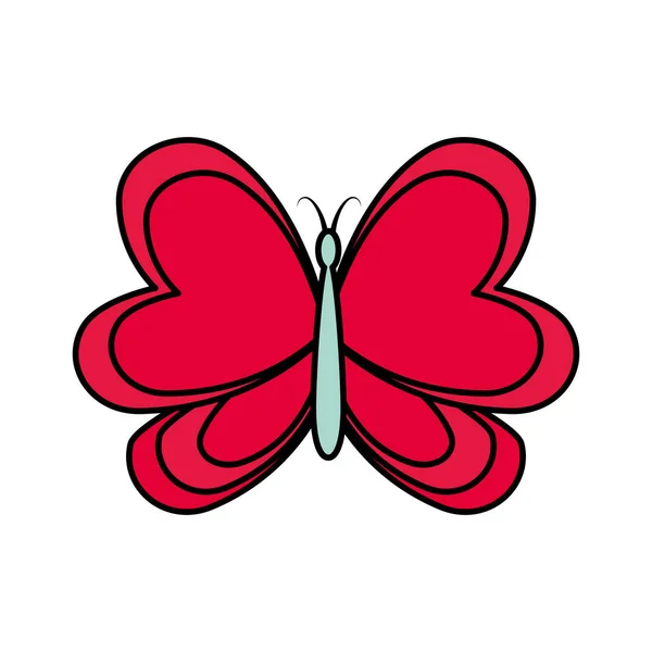 Lindo icono decorativo mariposa — Vector de stock