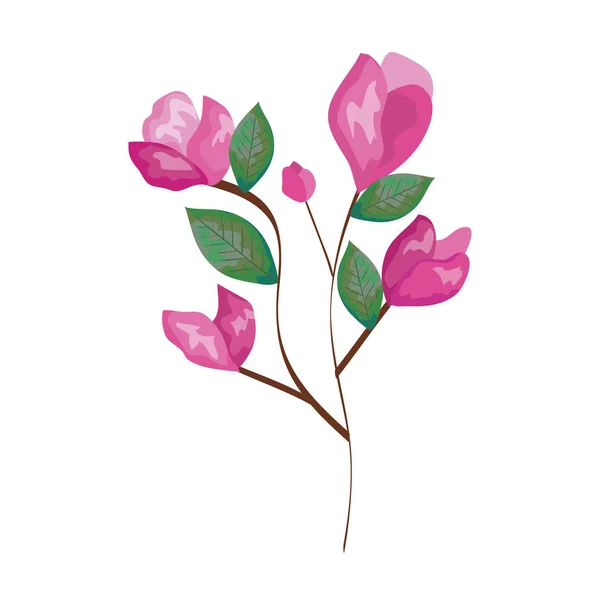 Rama con rosa y hojas — Archivo Imágenes Vectoriales