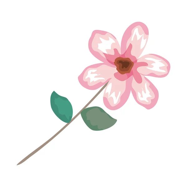 Blume mit Blättersymbol — Stockvektor