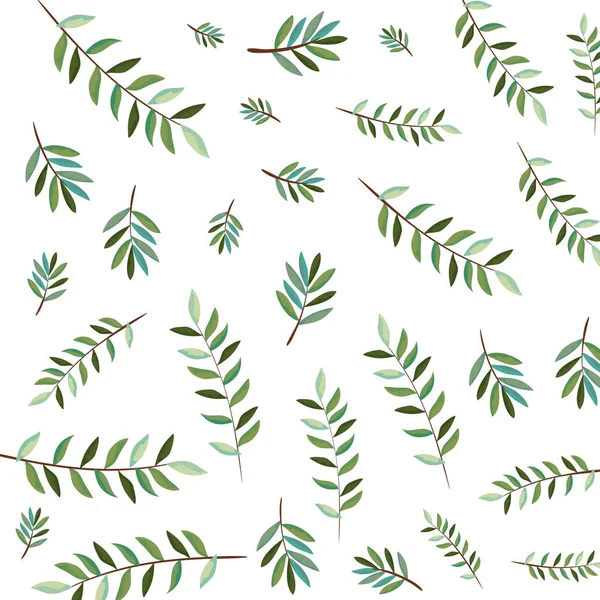 Branch with leafs pattern — Stock Vector